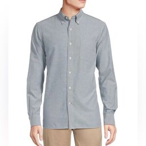 NEW Size XXL Mens Cremieux Long Sleeve Button Down Shirt Cotton Blue Slim Fit